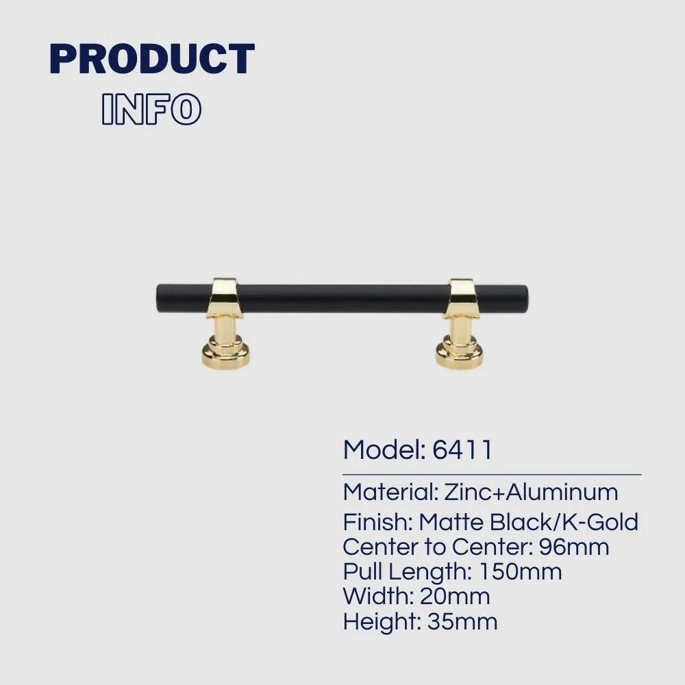Luxury Black Gold T Bar Cabinet Pulls - KAHO Hardware