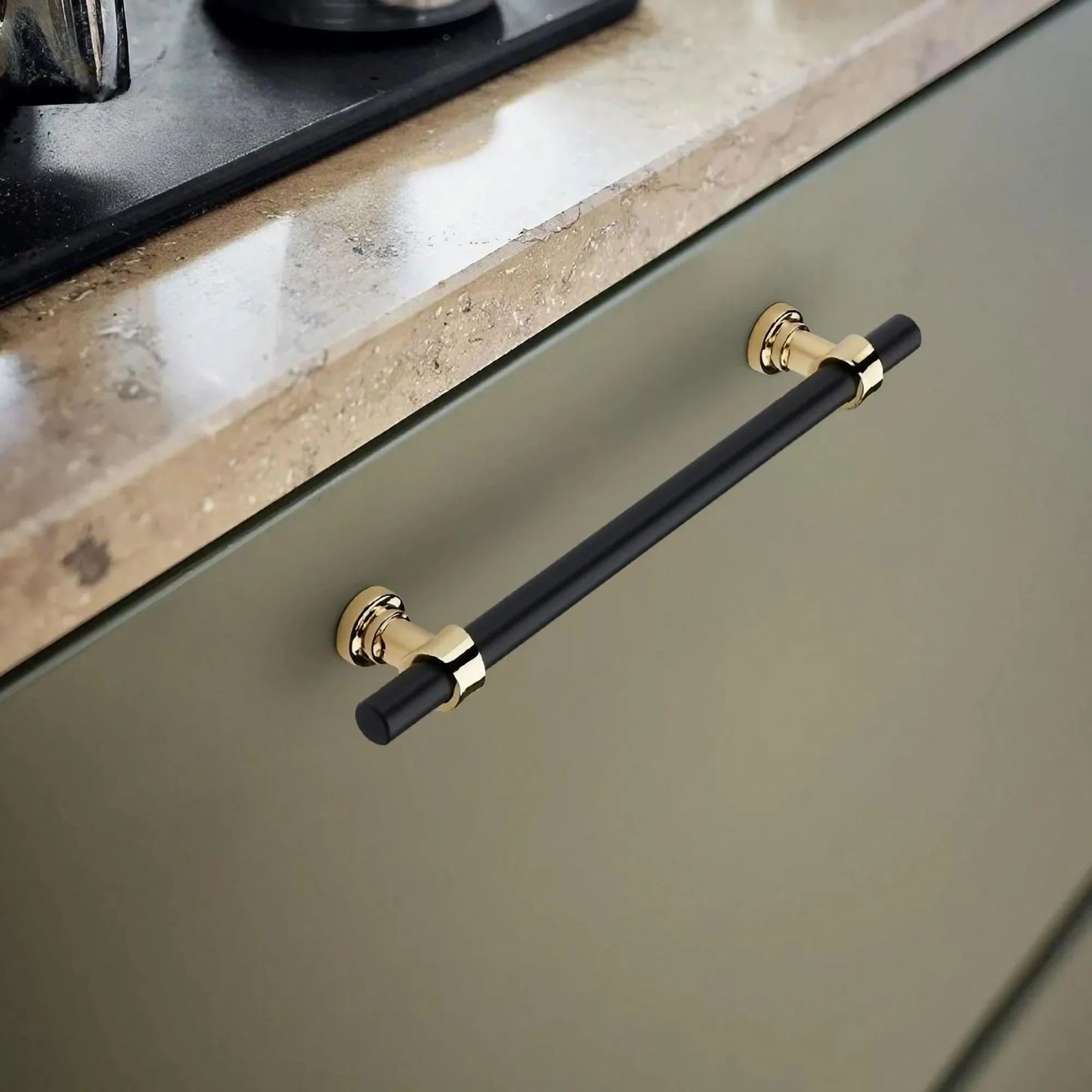 Luxury Black Gold T Bar Cabinet Pulls - KAHO Hardware