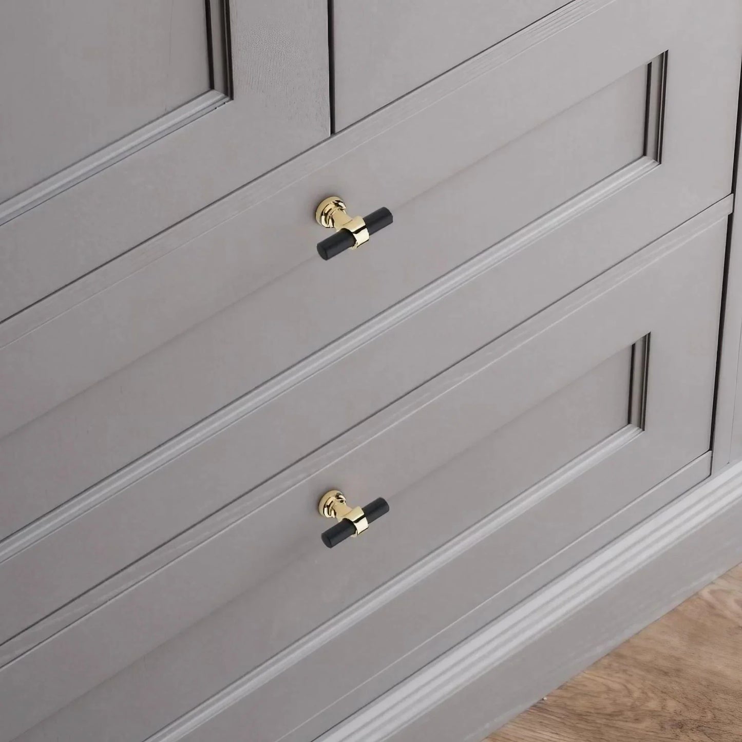 Luxury Black Gold T Bar Cabinet Pulls - KAHO Hardware
