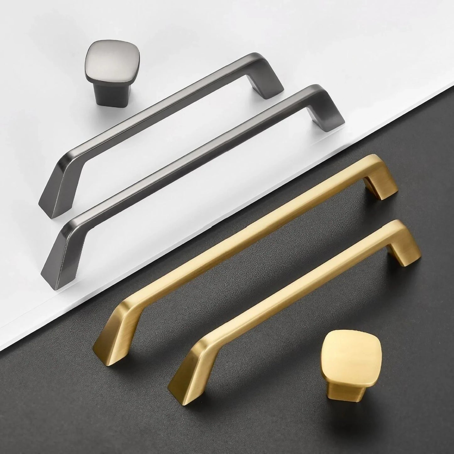 Unique Brushed Nickel Cabinet Pulls Square Drawer Knobs - KAHO Hardware