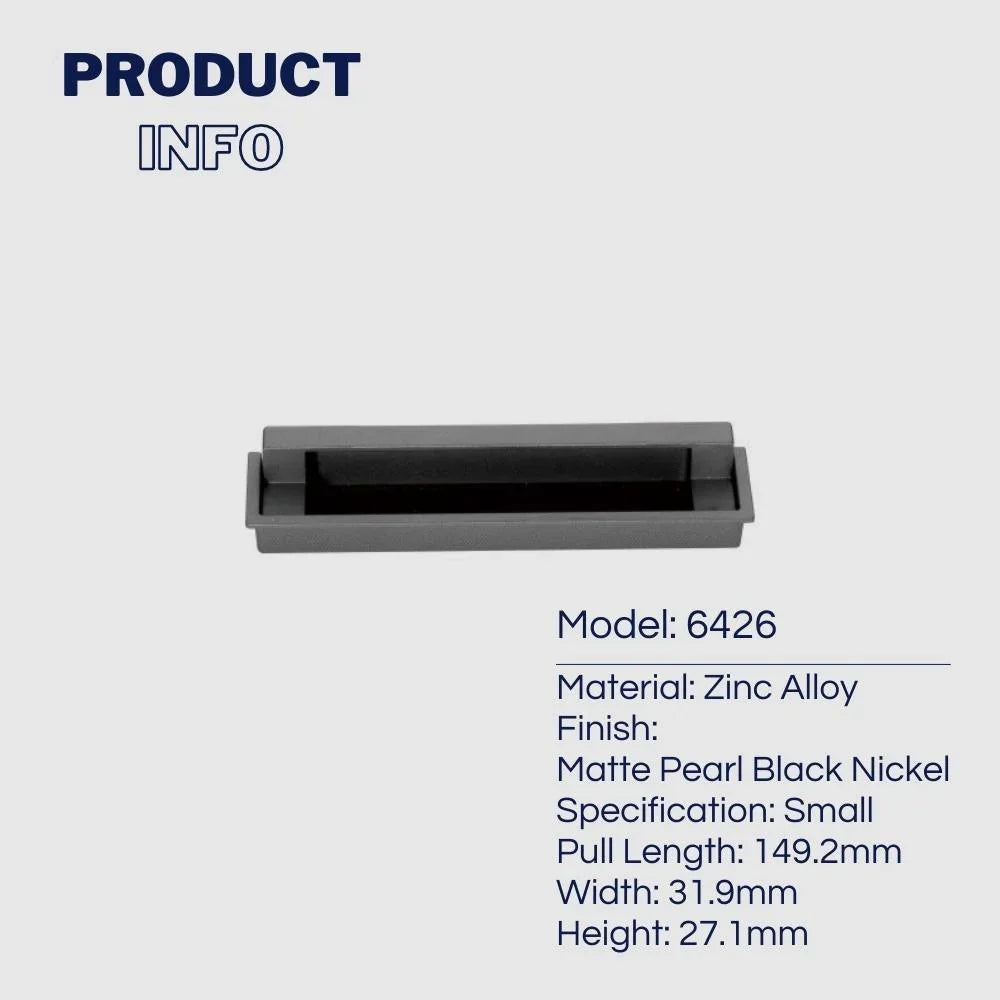 Modern Recessed Cabinet Pulls Matte Pearl Black Nickel - KAHO Hardware