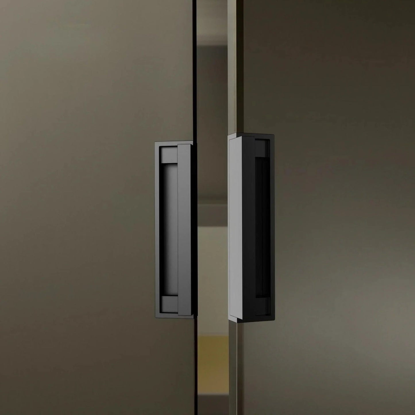 Modern Recessed Cabinet Pulls Matte Pearl Black Nickel - KAHO Hardware