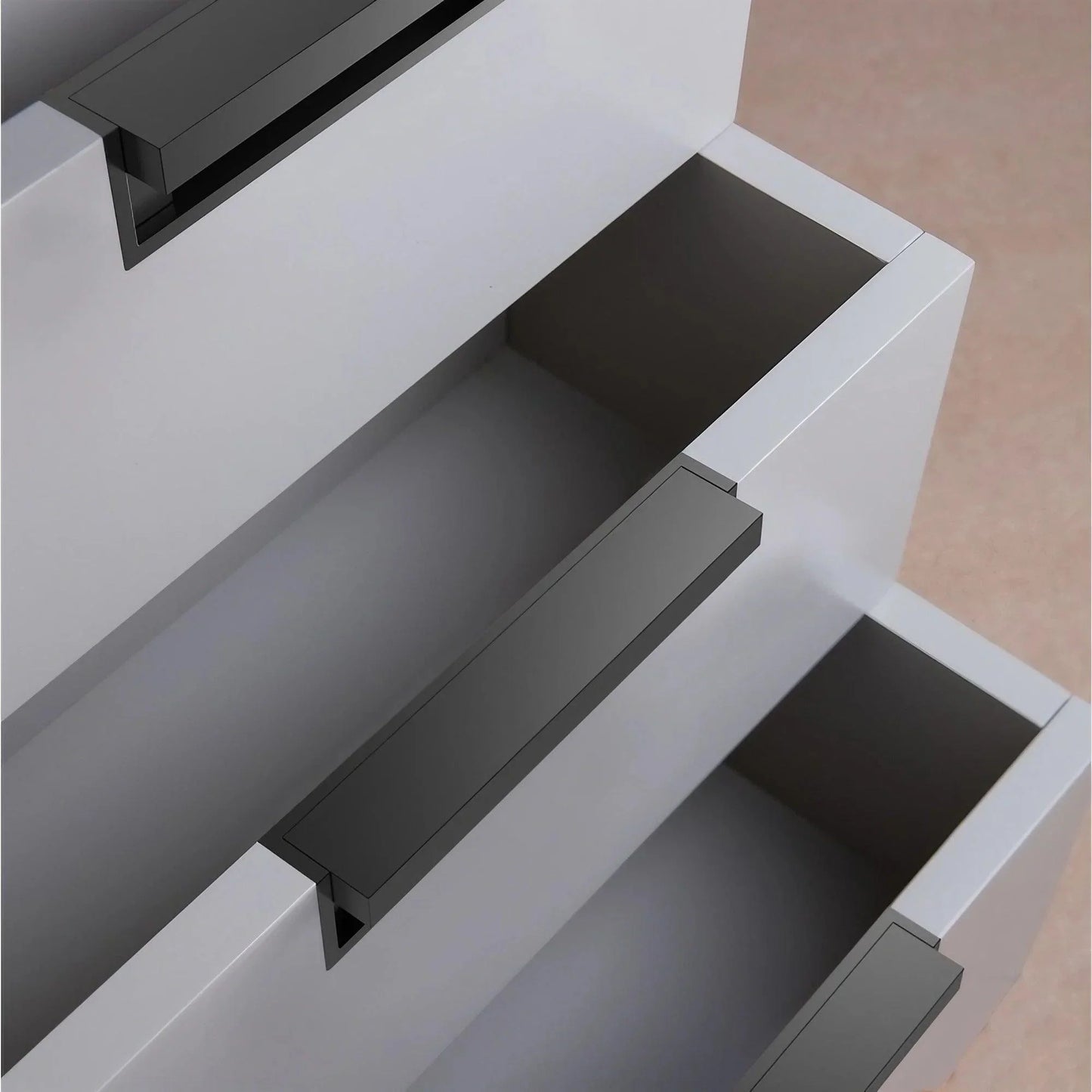 Modern Recessed Cabinet Pulls Matte Pearl Black Nickel - KAHO Hardware
