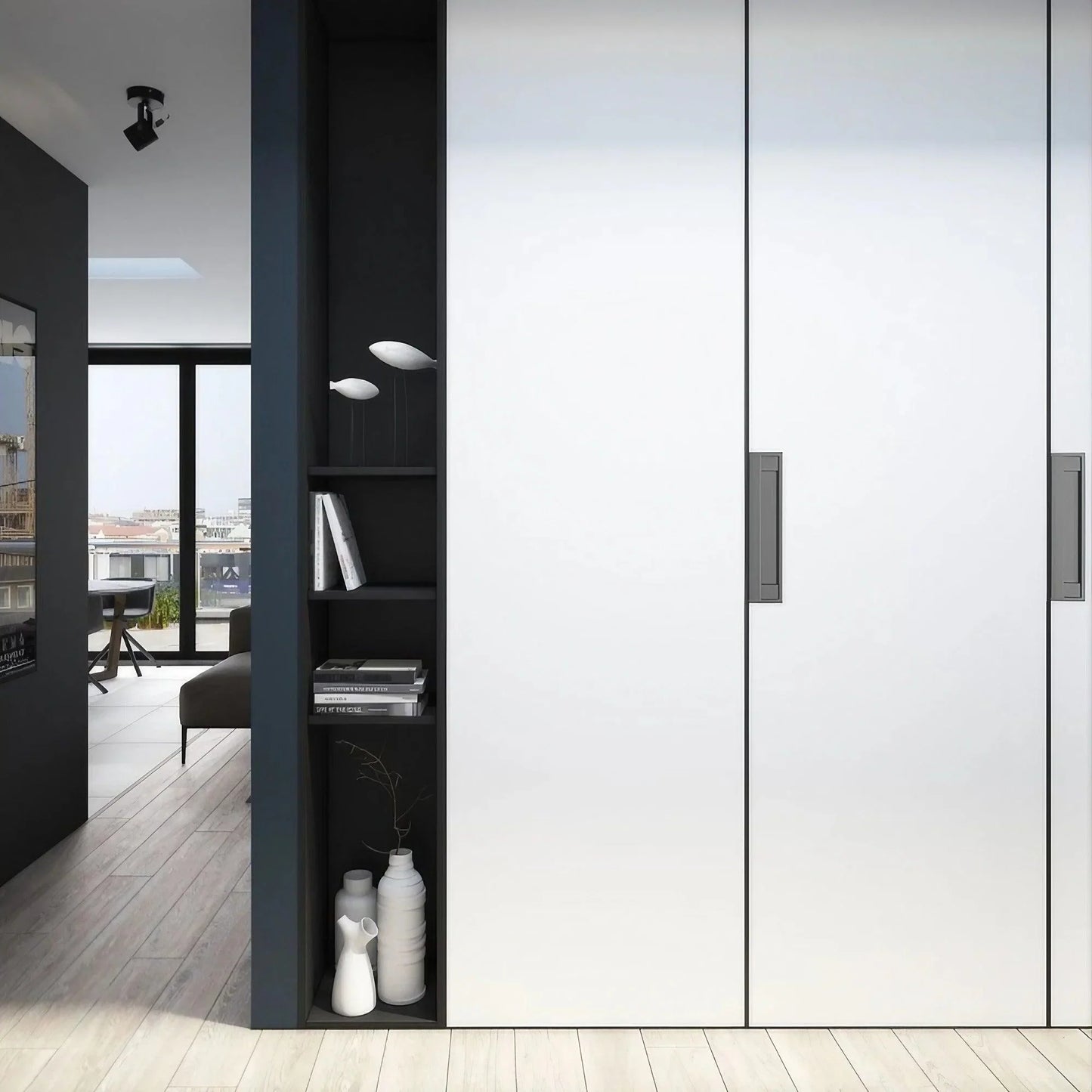 Modern Recessed Cabinet Pulls Matte Pearl Black Nickel - KAHO Hardware