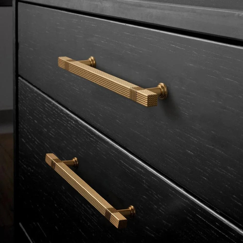 Light Luxury Stripe Nickel Finish Cabinet Bar Pulls T-Bar Knobs - KAHO Hardware