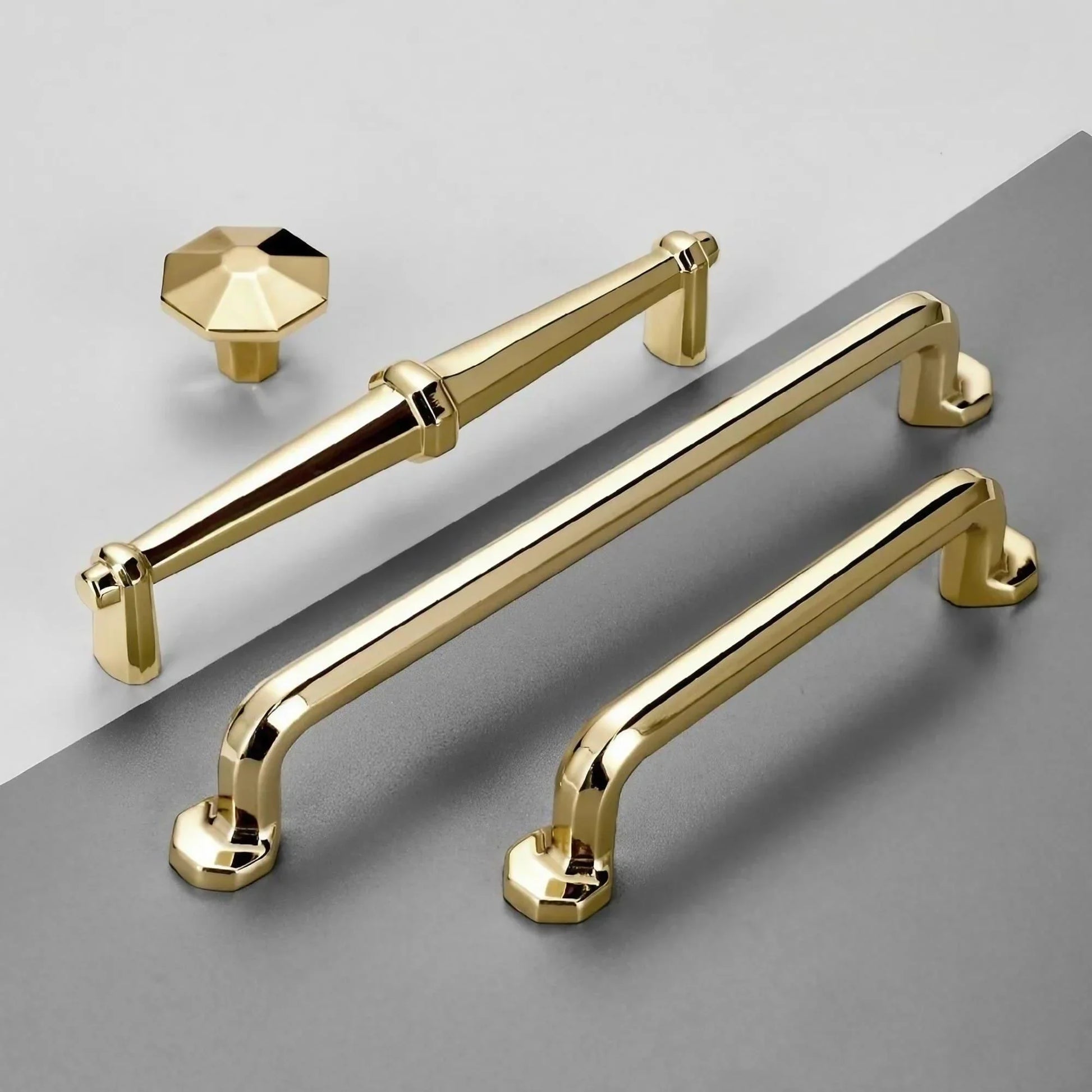 Light Luxury Polished Gold Cabinet Pulls and Knobs - KAHO Hardware