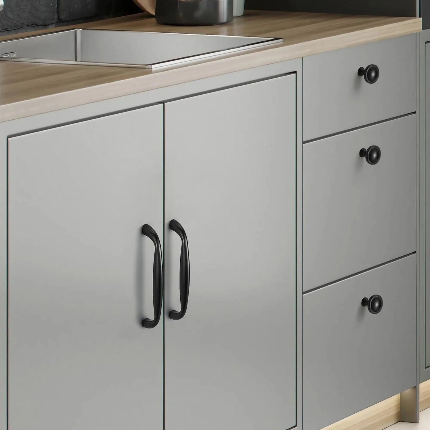 Modern Minimalist Curved Kitchen Cabinet Knobs and Pulls - KAHO Hardware