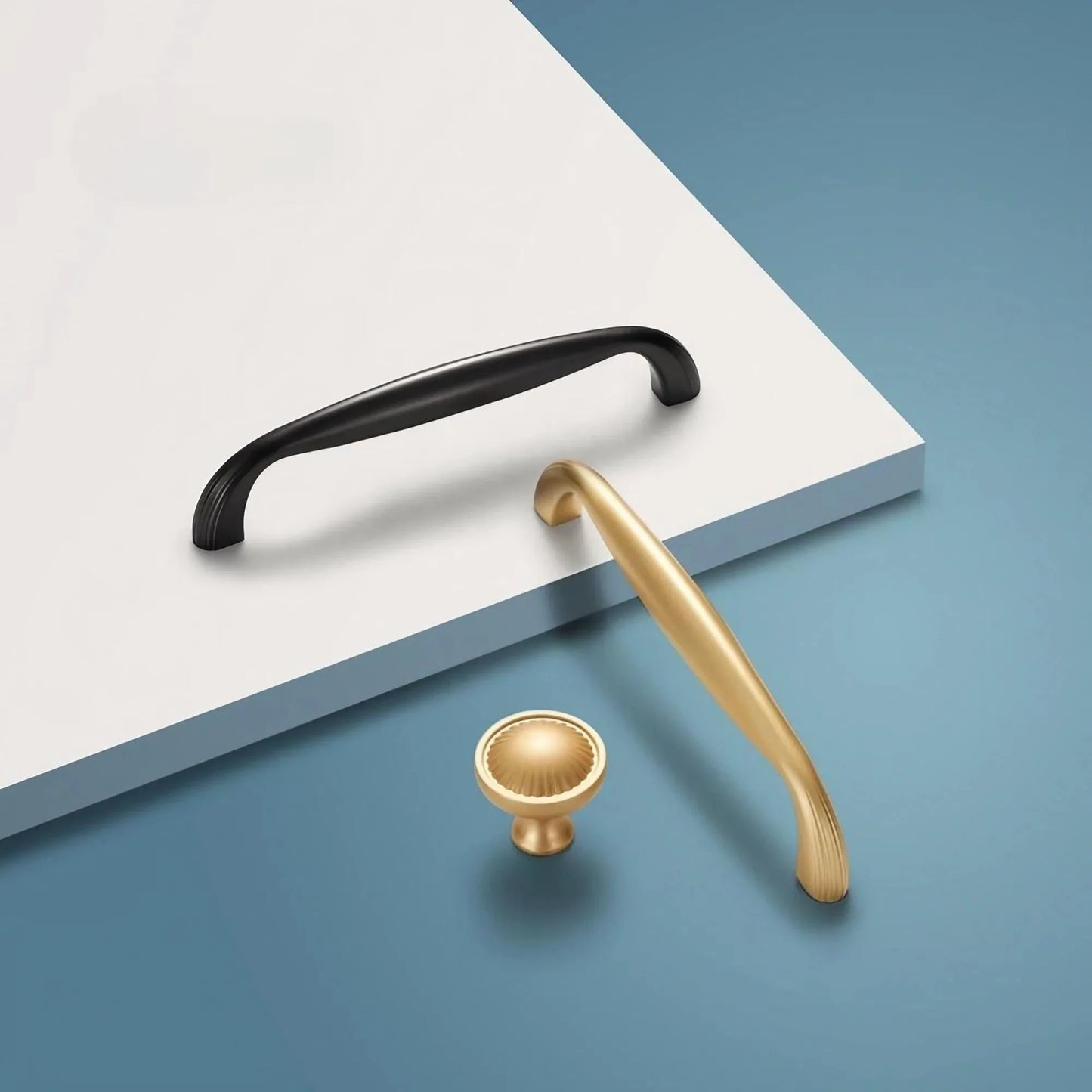 Modern Minimalist Curved Kitchen Cabinet Knobs and Pulls - KAHO Hardware