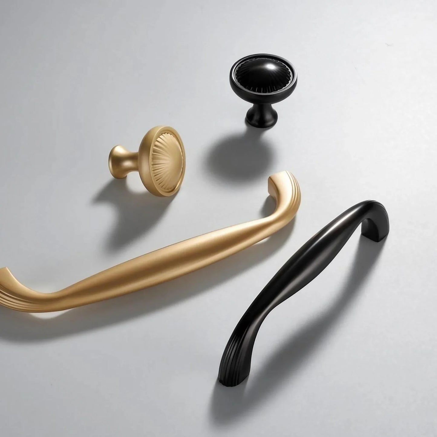 Modern Minimalist Curved Kitchen Cabinet Knobs and Pulls - KAHO Hardware