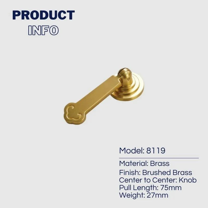 New Chinese Style Brass Drop Pulls with Backplate Drawer Knobs - KAHO Hardware