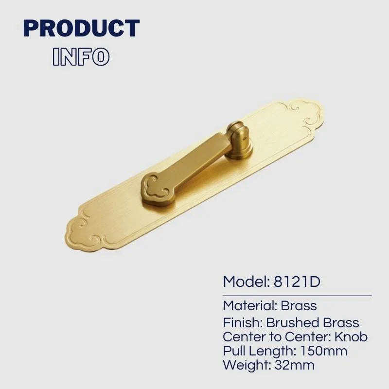 New Chinese Style Brass Drop Pulls with Backplate Drawer Knobs - KAHO Hardware