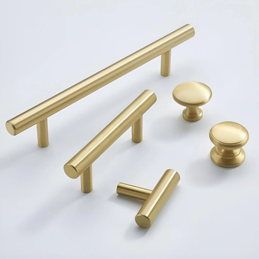 Minimalist Round Brass Knobs for Sleek Kitchen Cabinet Design - KAHO Hardware