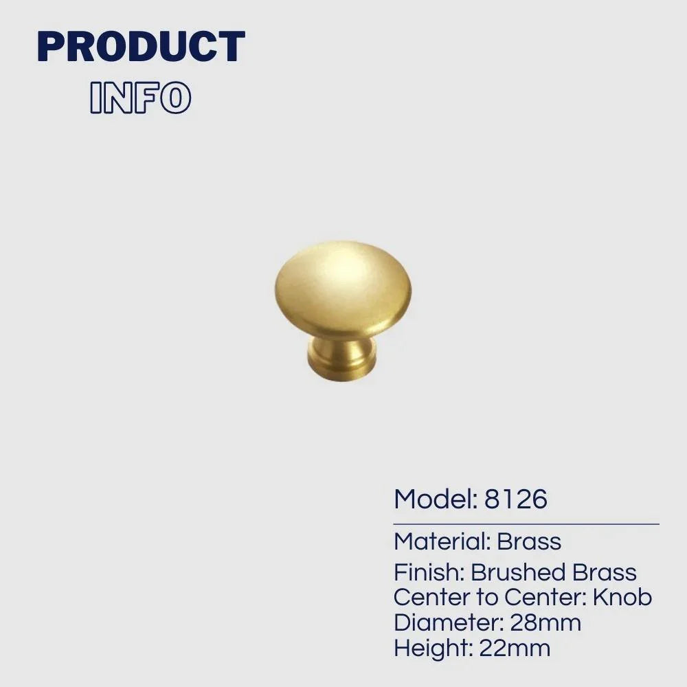 Minimalist Round Brass Knobs for Sleek Kitchen Cabinet Design - KAHO Hardware