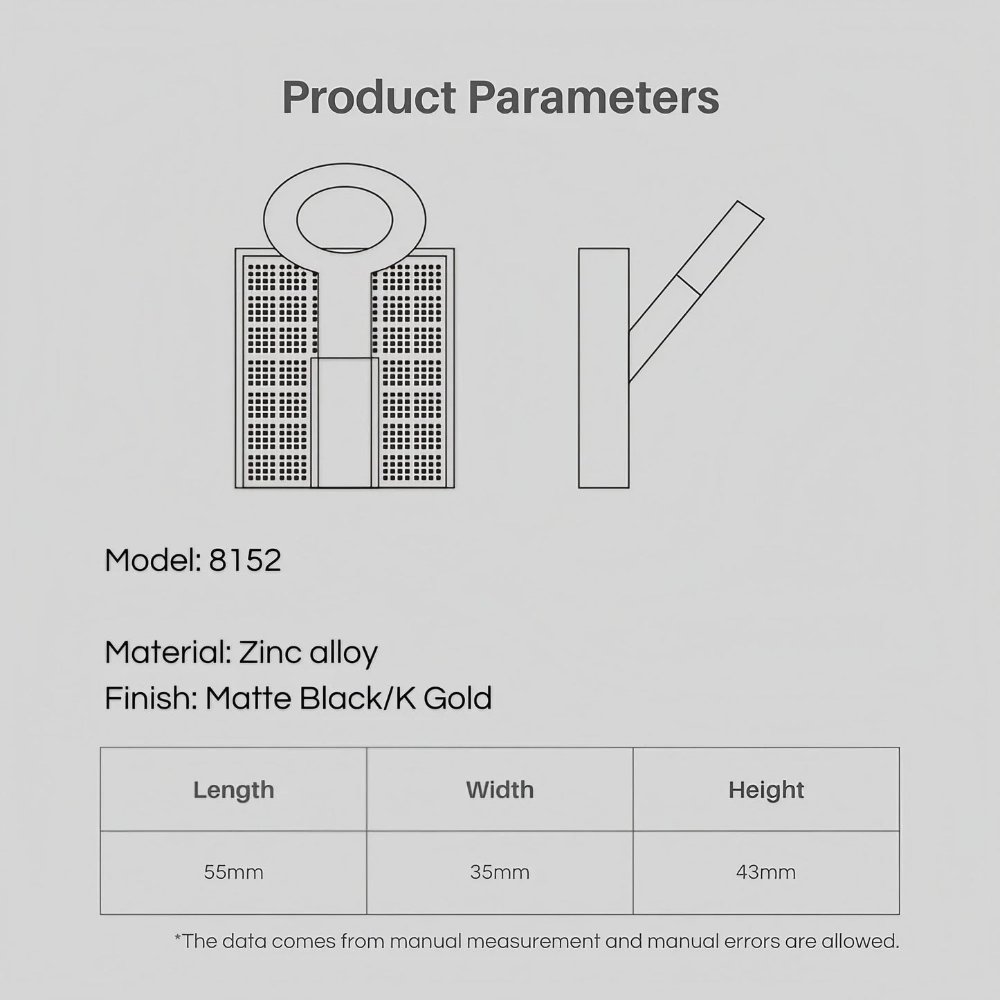 Rectangular Single Wall Hook For Hanging - KAHO Hardware