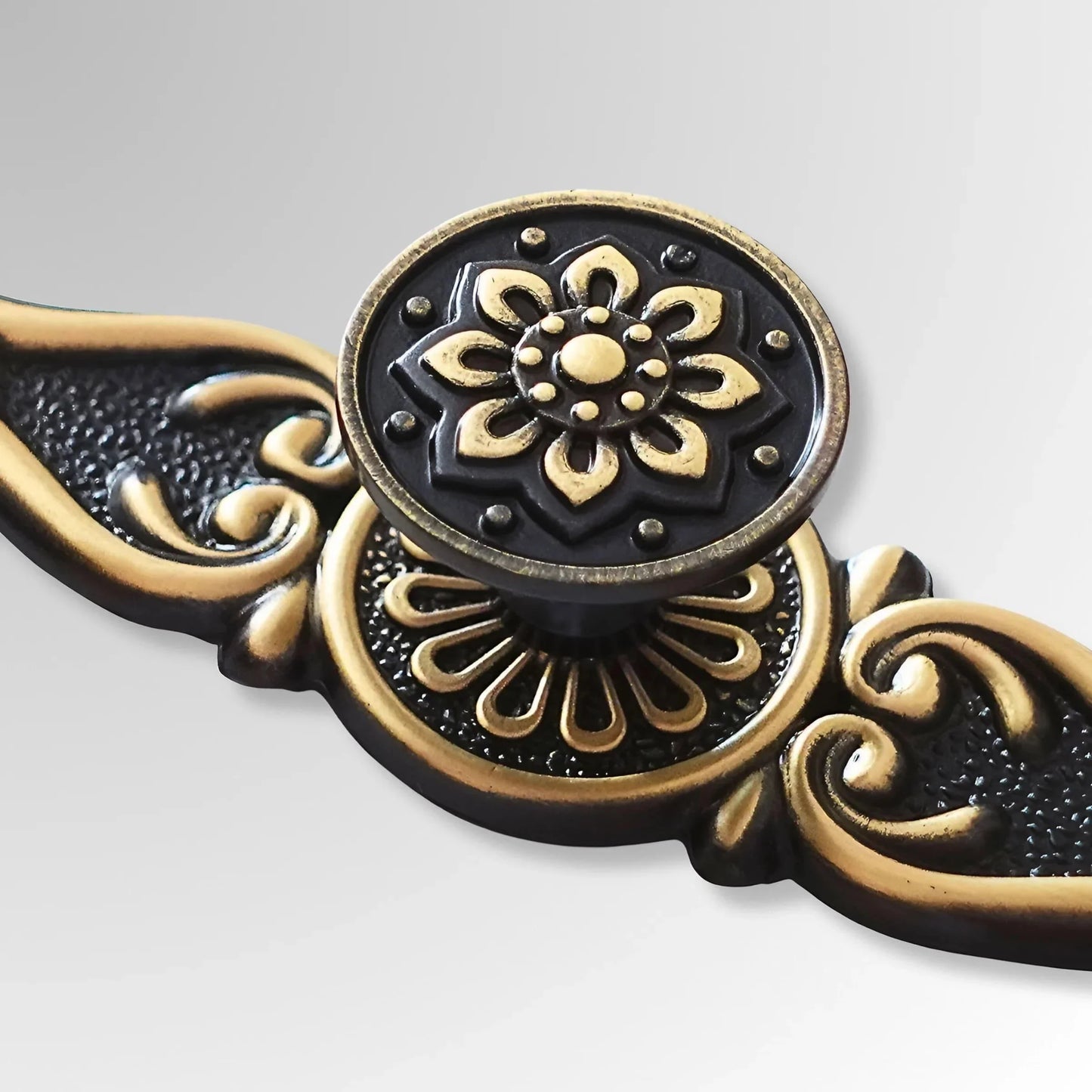 Retro Mushroom Shape Brass Dresser Knobs with Backplate Vintage Pulls - KAHO Hardware