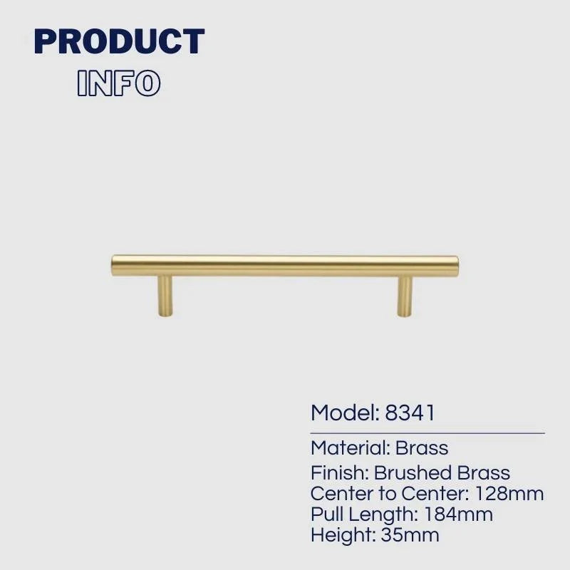 Solid Brass T-bar Kitchen Cabinet Handles - KAHO Hardware