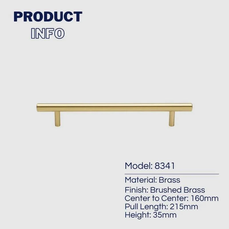 Solid Brass T-bar Kitchen Cabinet Handles - KAHO Hardware