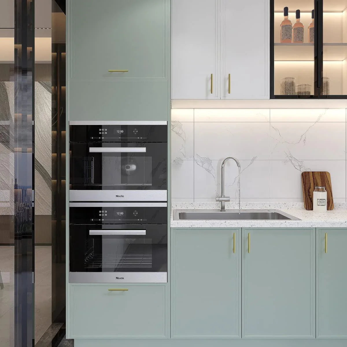 Solid Brass T-bar Kitchen Cabinet Handles - KAHO Hardware