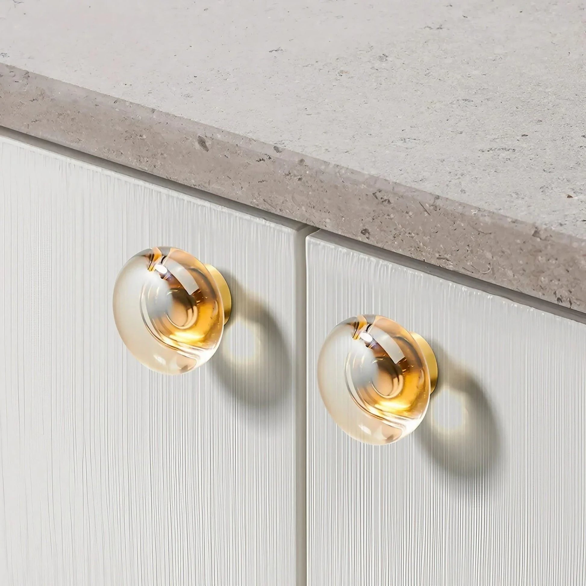 Chic Brass and Champagne Crystal Cabinet Knobs - KAHO Hardware