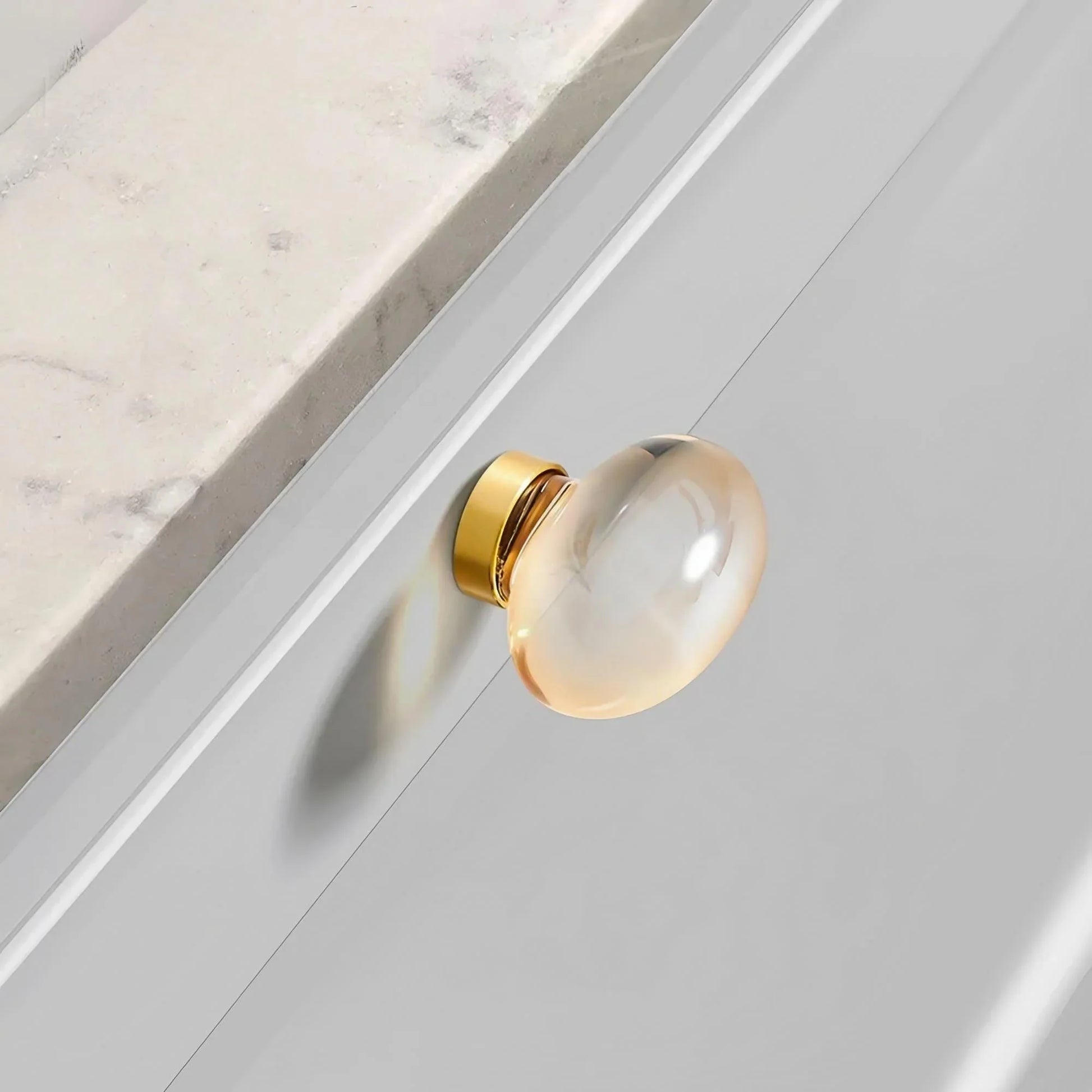 Chic Brass and Champagne Crystal Cabinet Knobs - KAHO Hardware