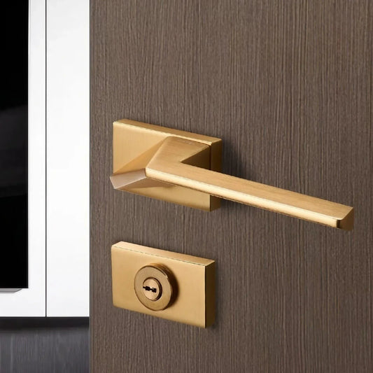 Geometric Aesthetics Interior Door Handles with Locks - KAHO Hardware