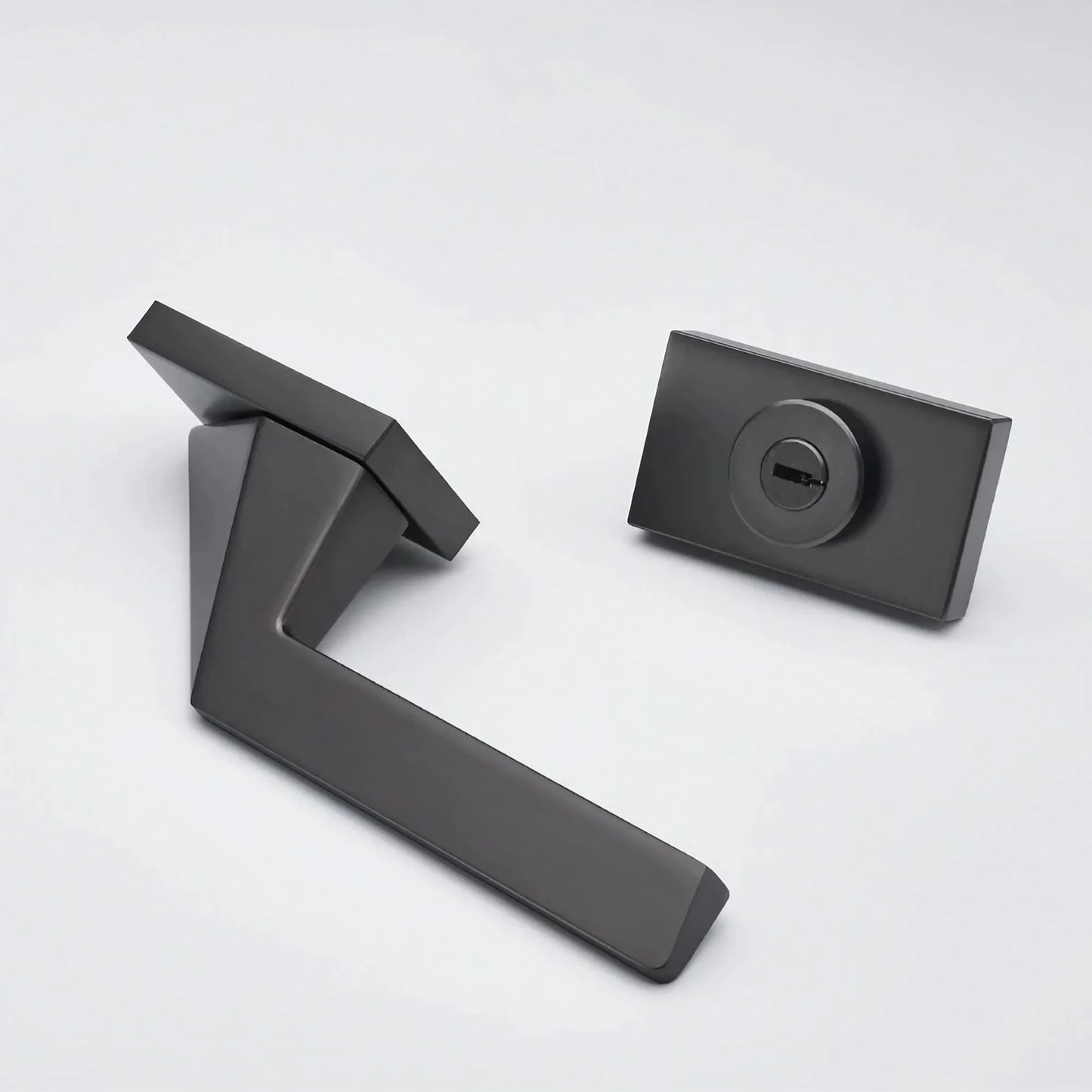 Geometric Aesthetics Interior Door Handles with Locks - KAHO Hardware