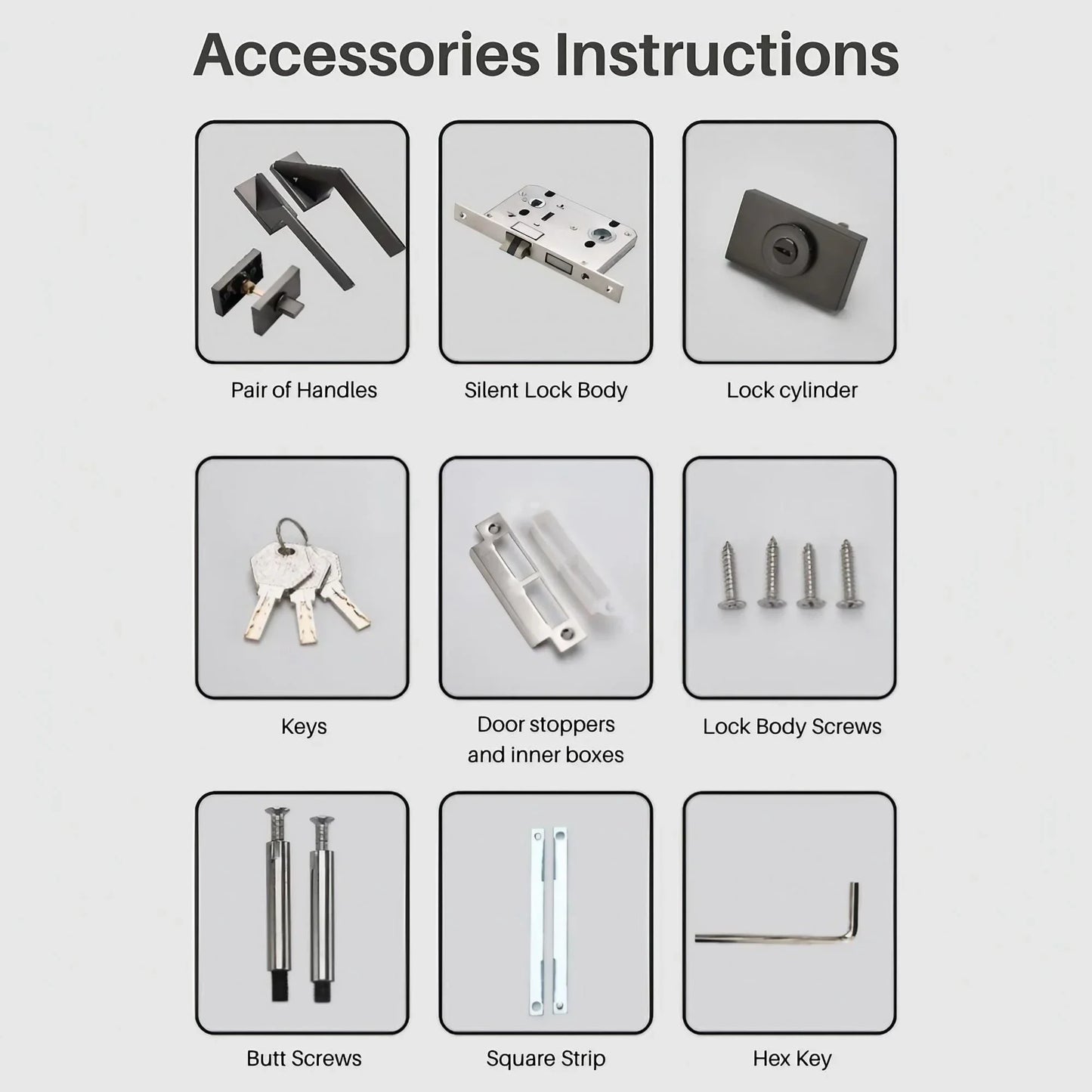 Geometric Aesthetics Interior Door Handles with Locks - KAHO Hardware