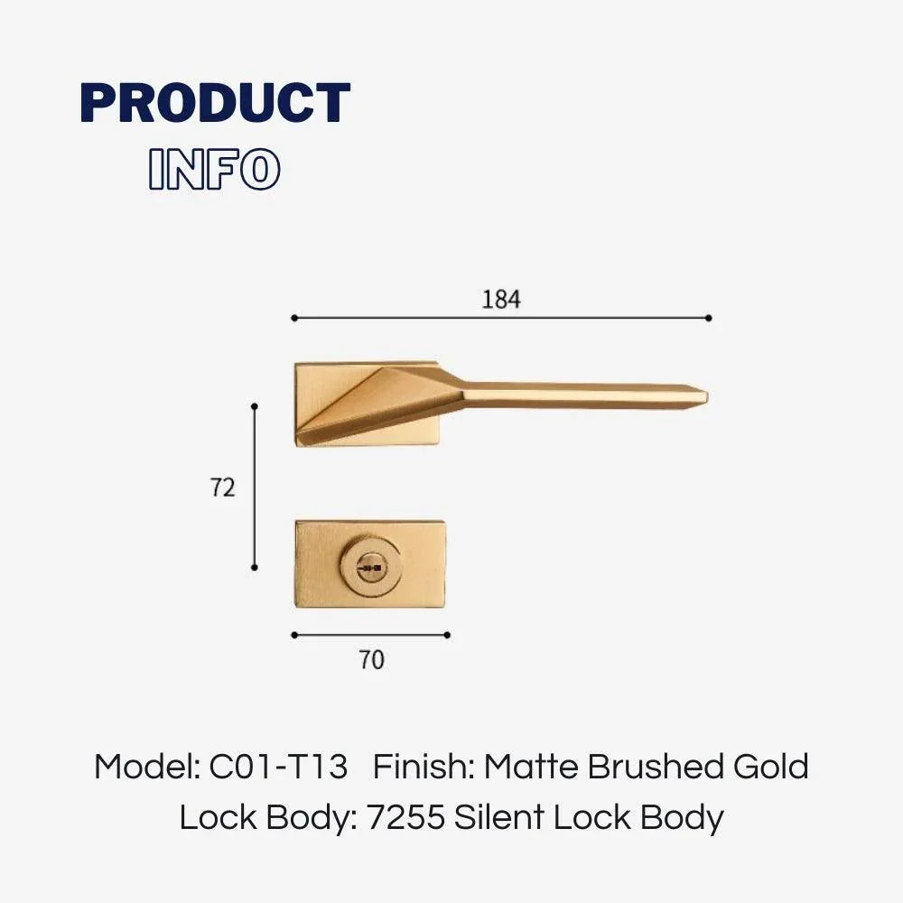 Geometric Aesthetics Interior Door Handles with Locks - KAHO Hardware