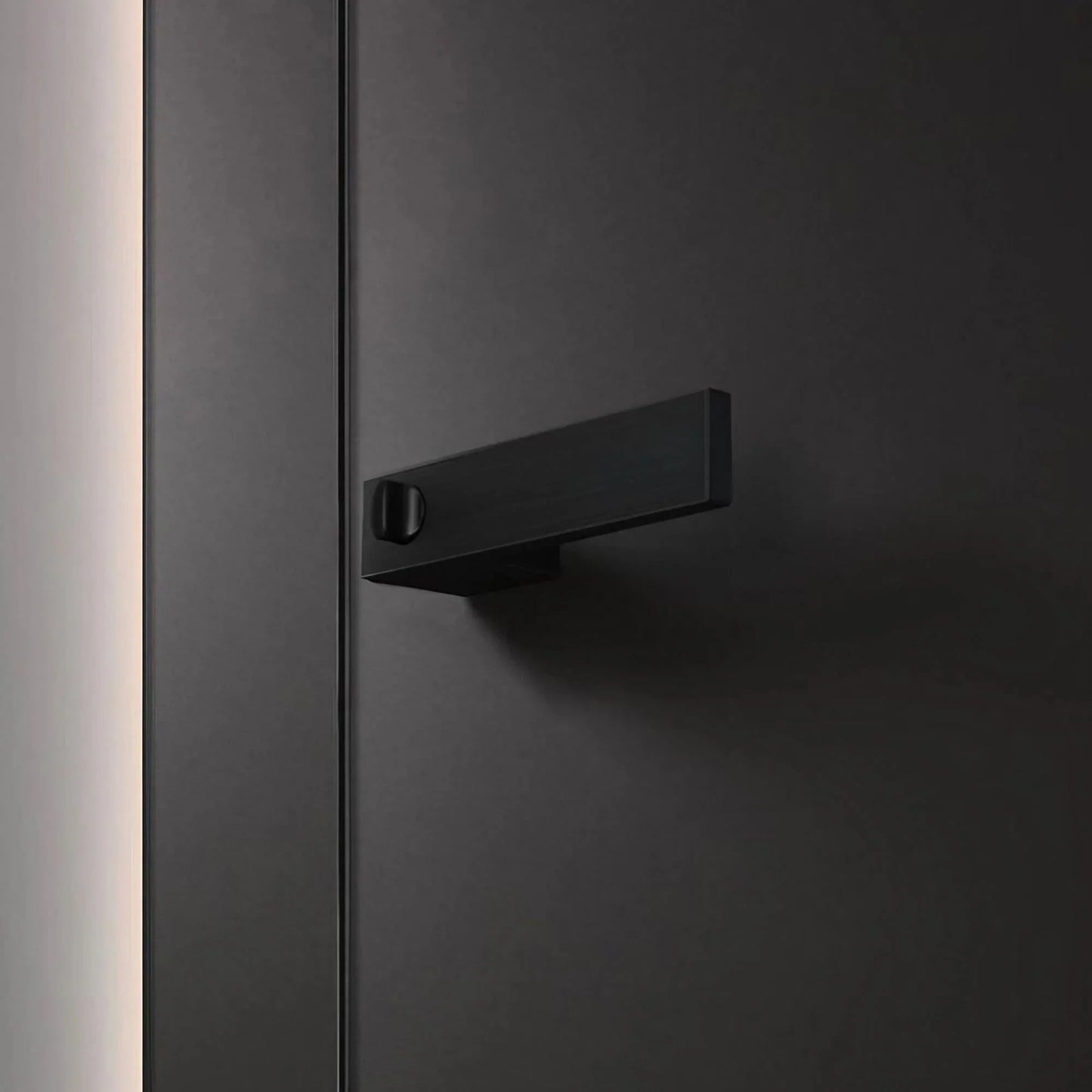 Minimalist Black Interior Door Handles with Lock - KAHO Hardware