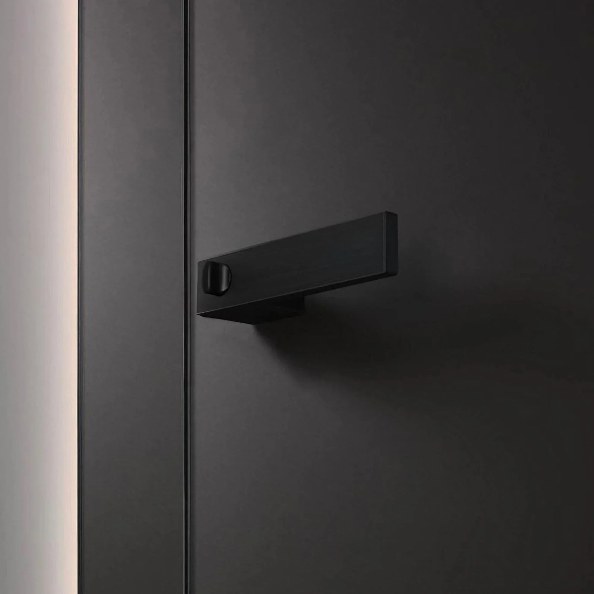 Minimalist Black Interior Door Handles with Lock - KAHO Hardware