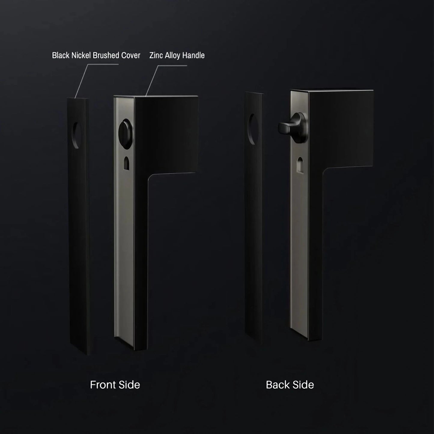 Minimalist Black Interior Door Handles with Lock - KAHO Hardware