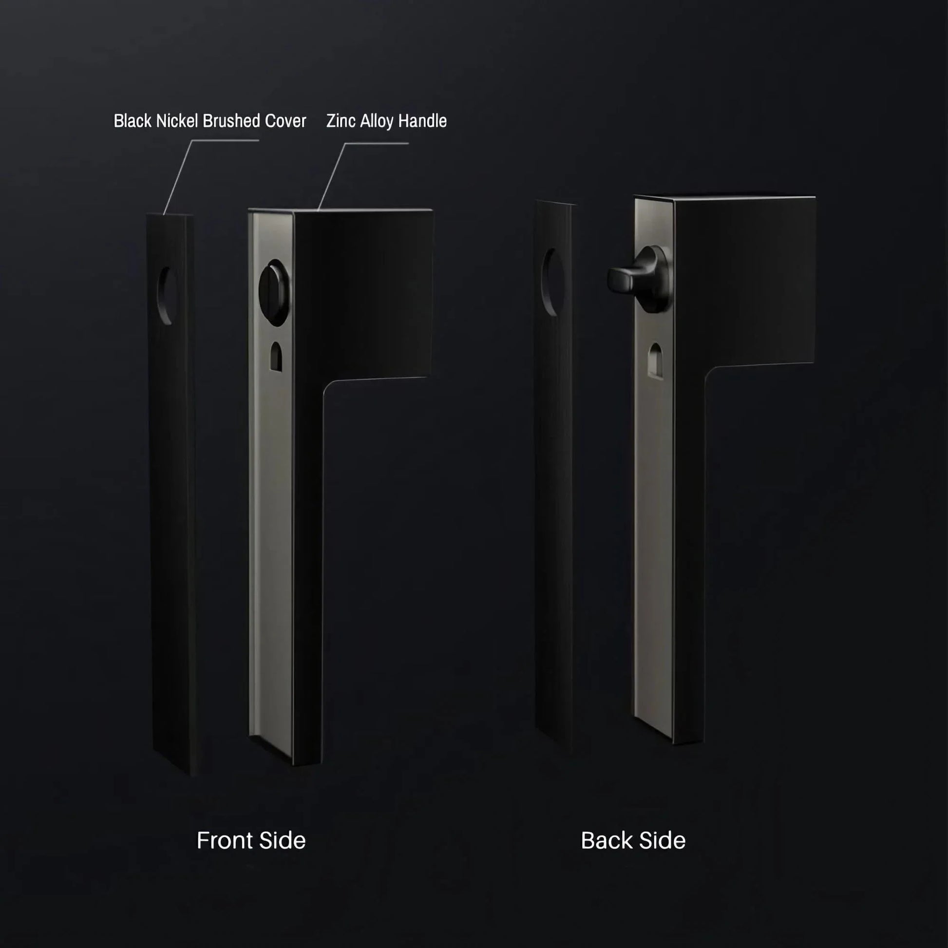 Minimalist Black Interior Door Handles with Lock - KAHO Hardware
