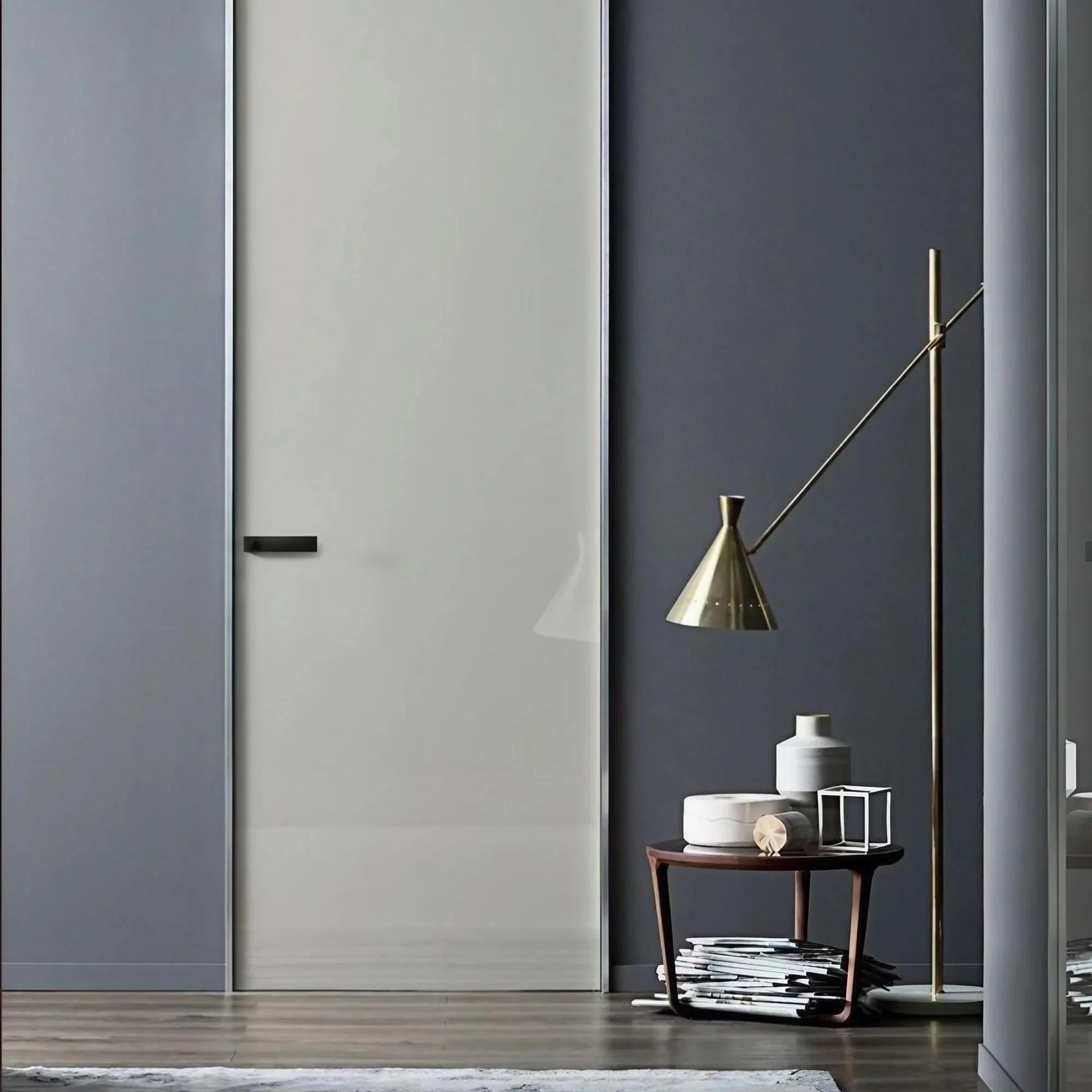 Minimalist Black Interior Door Handles with Lock - KAHO Hardware