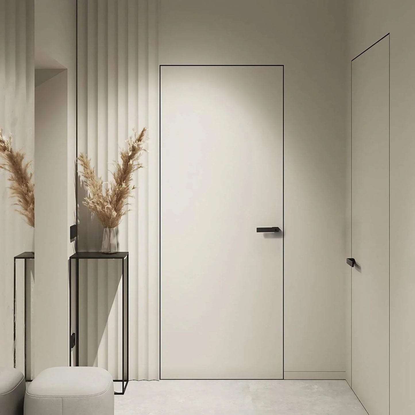 Minimalist Black Interior Door Handles with Lock - KAHO Hardware