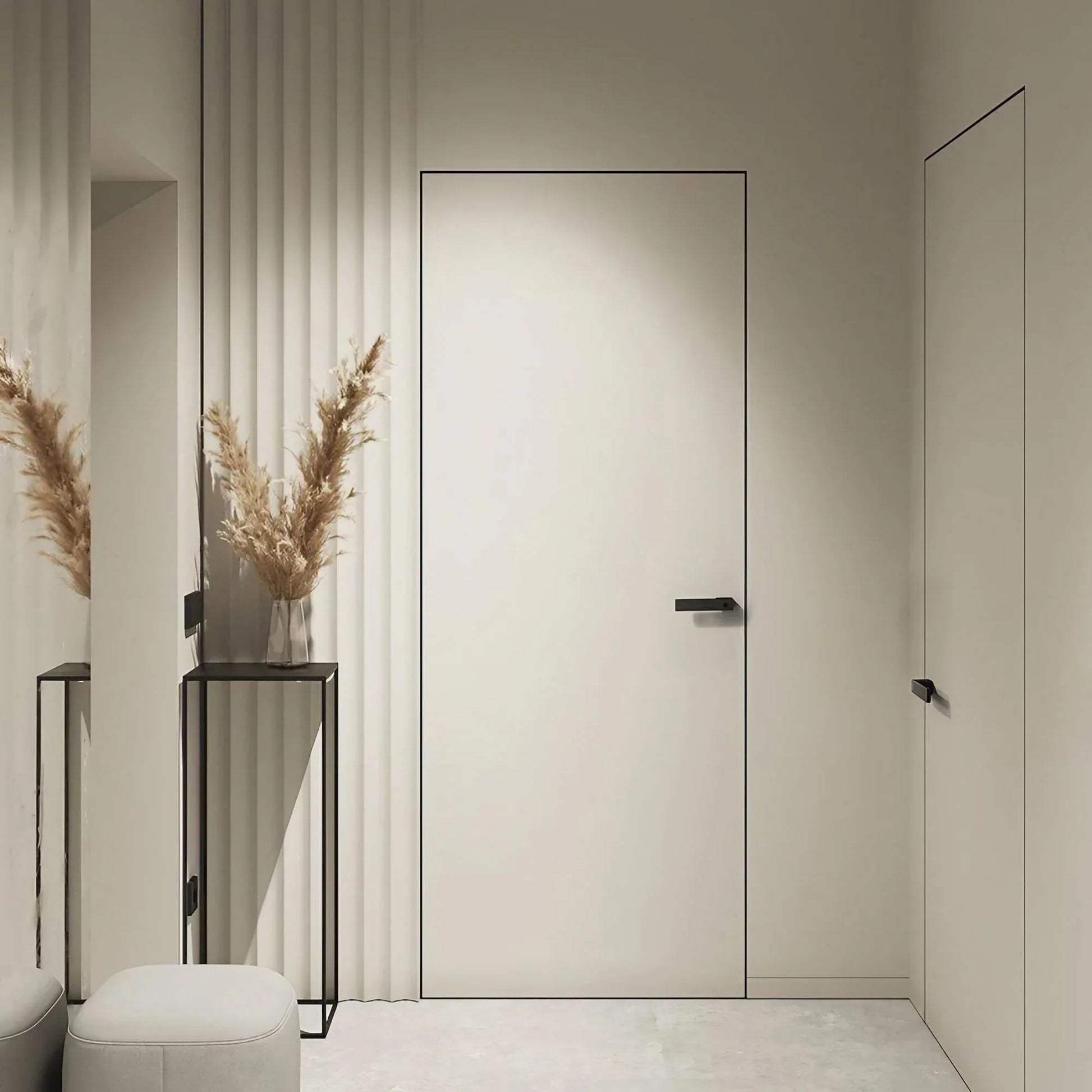 Minimalist Black Interior Door Handles with Lock - KAHO Hardware