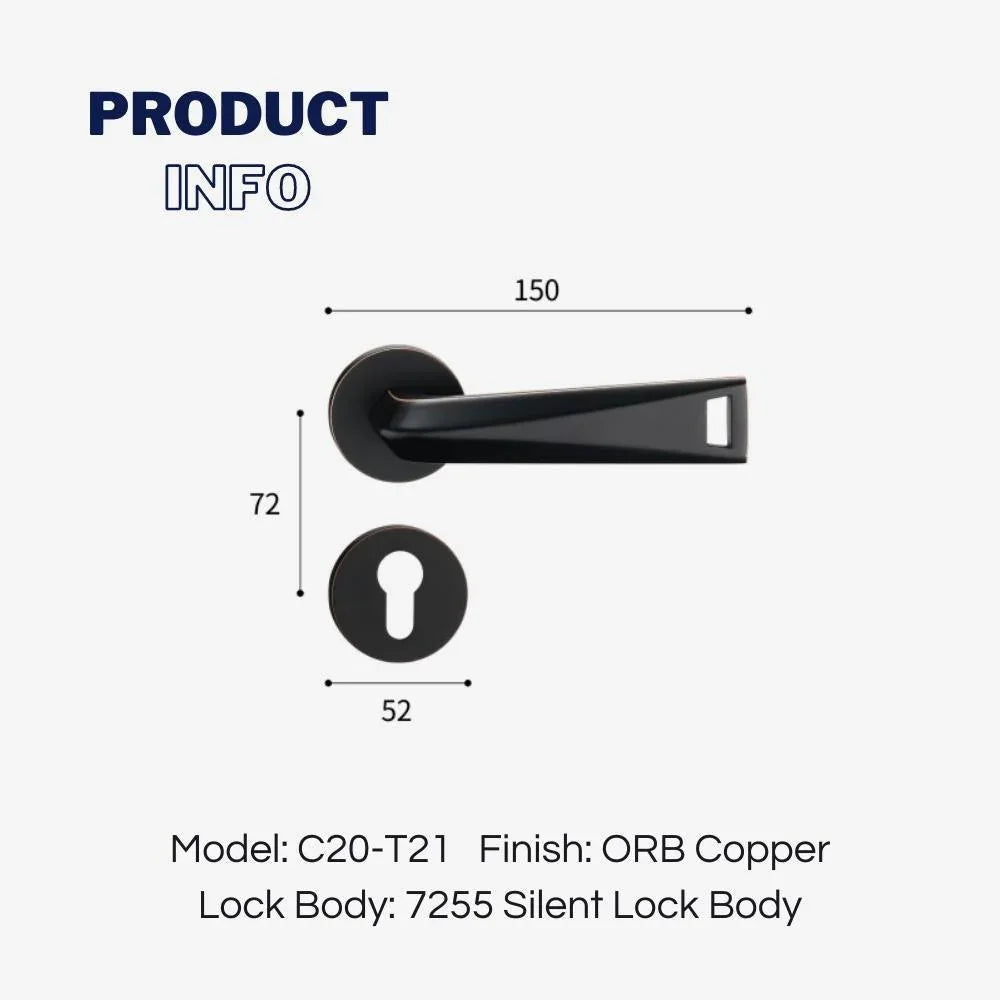 Contemporary Trapezoidal Lever Door Handles Hollow Design - KAHO Hardware