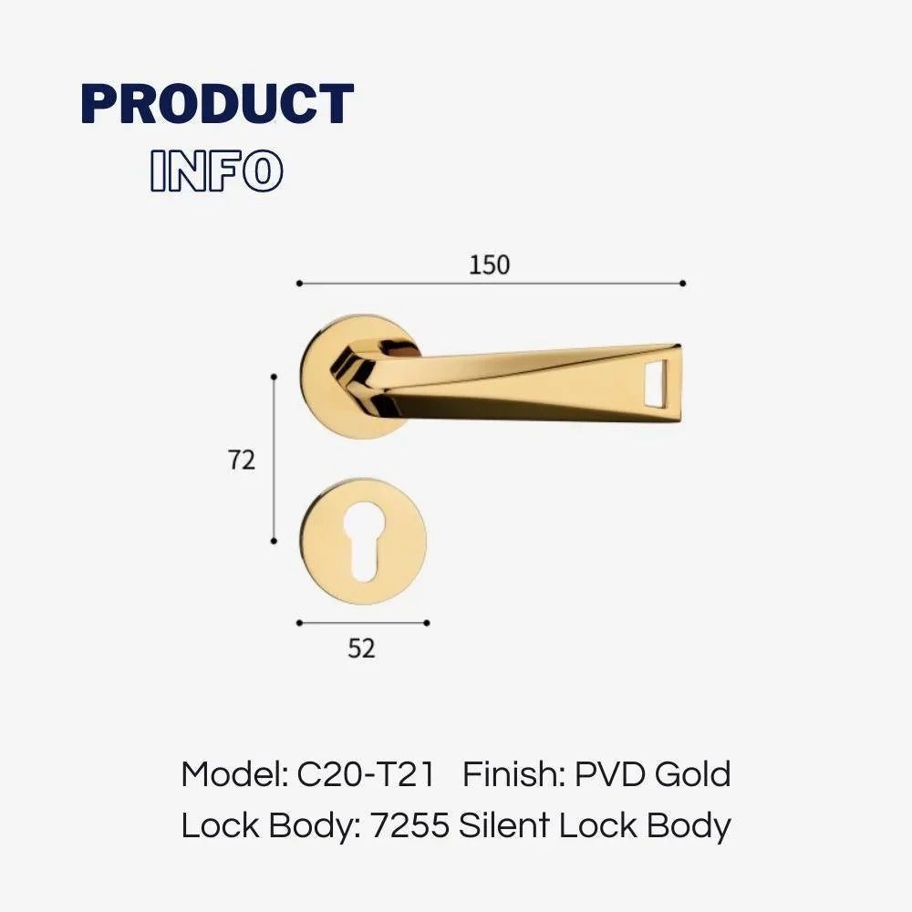 Contemporary Trapezoidal Lever Door Handles Hollow Design - KAHO Hardware