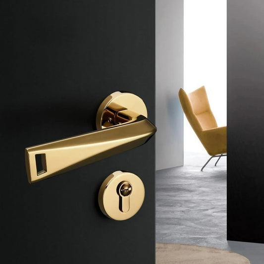 Contemporary Trapezoidal Lever Door Handles Hollow Design - KAHO Hardware