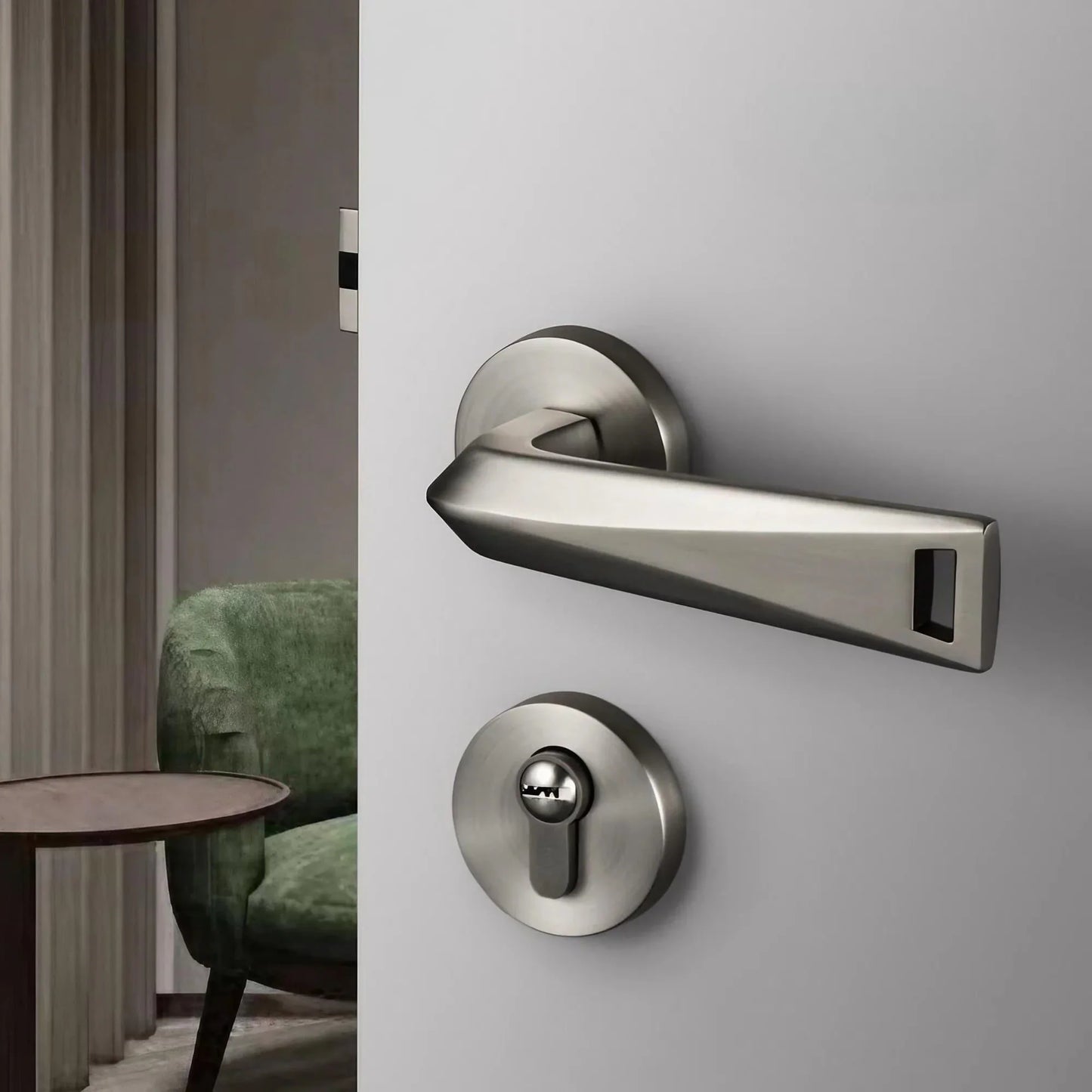 Contemporary Trapezoidal Lever Door Handles Hollow Design - KAHO Hardware