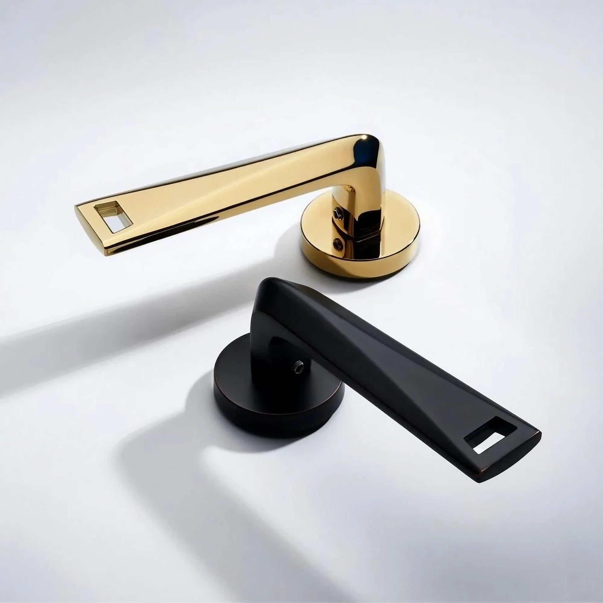 Contemporary Trapezoidal Lever Door Handles Hollow Design - KAHO Hardware