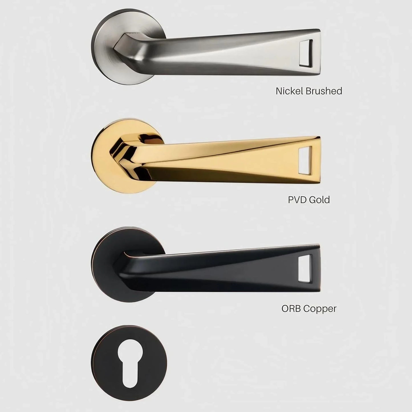 Contemporary Trapezoidal Lever Door Handles Hollow Design - KAHO Hardware