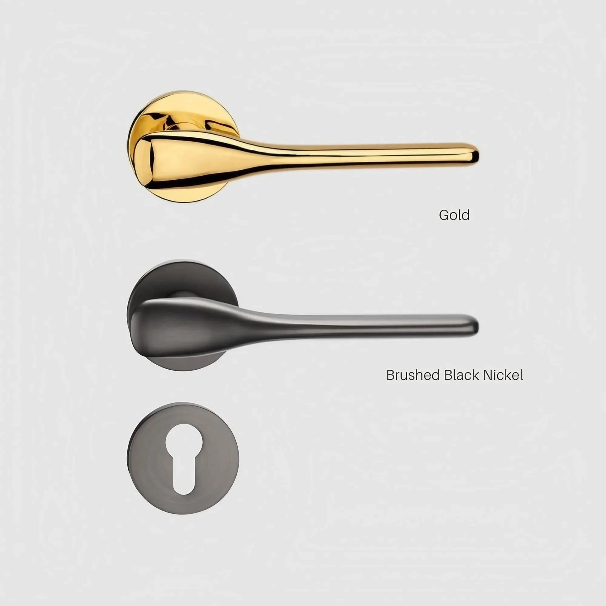 Modern Silent Bedroom Door Handles with Lock - KAHO Hardware