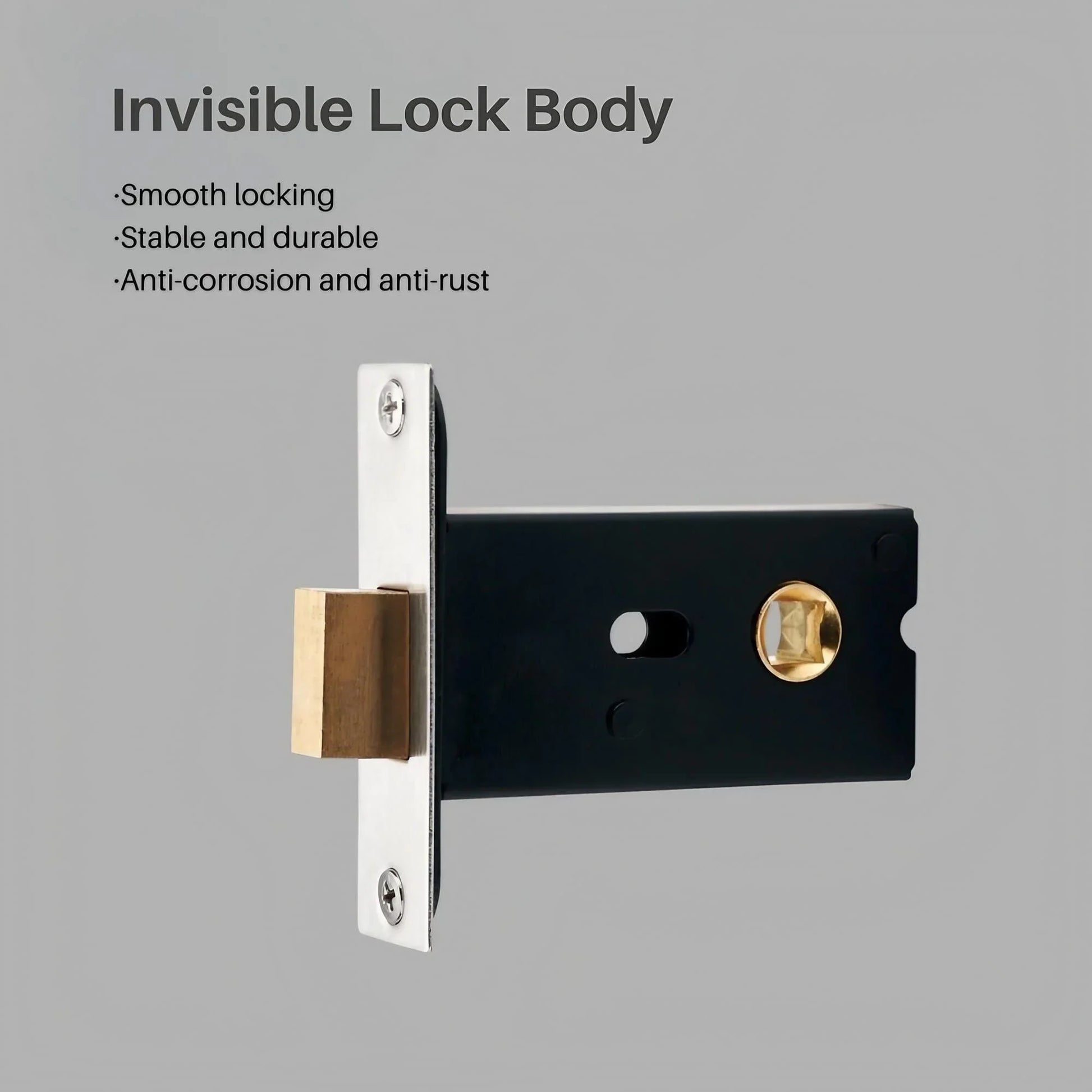 Minimalist Matte Black Door Knobs with Hidden Lock - KAHO Hardware
