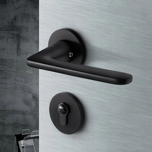 Matte Black Door Lever Handles with Keys - KAHO Hardware