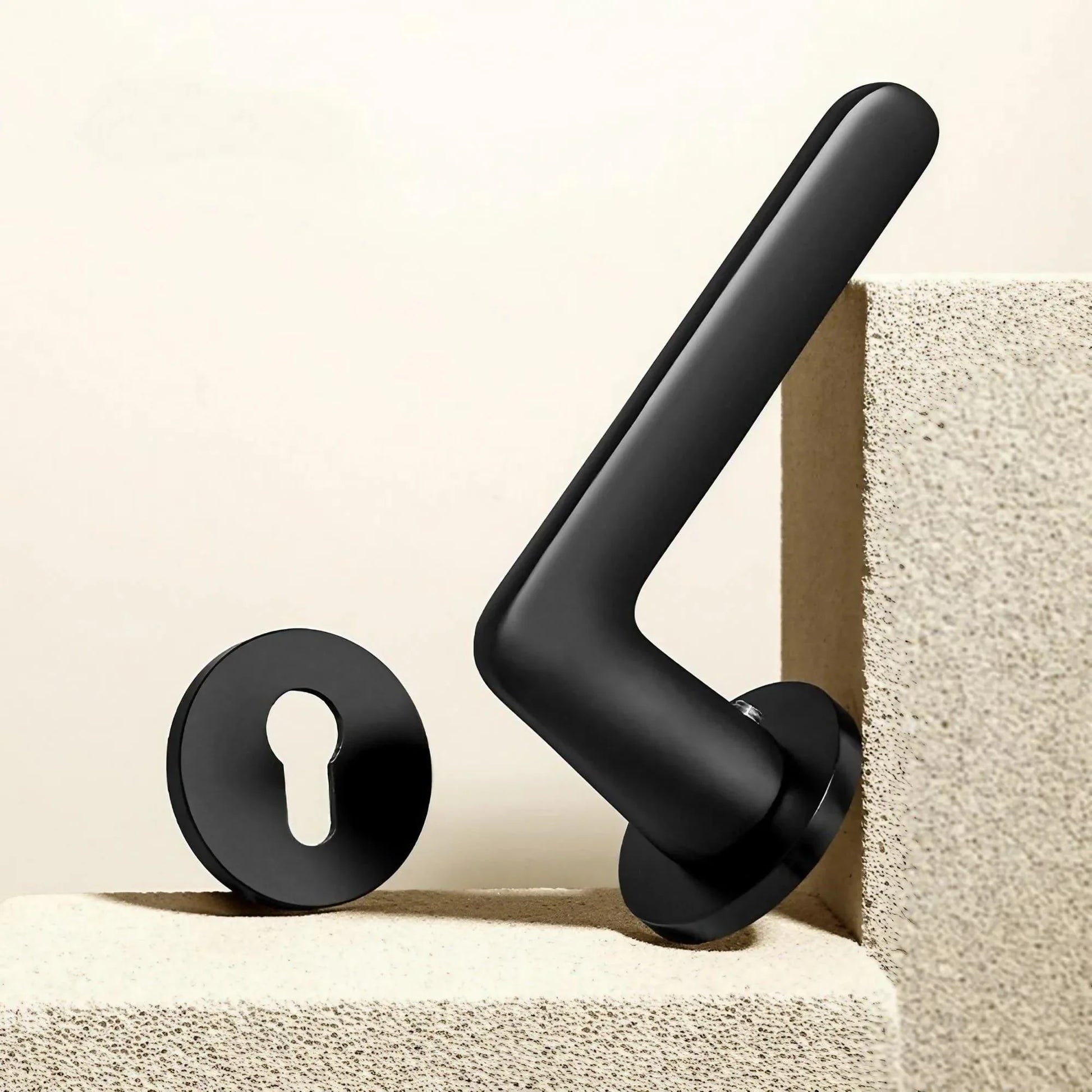 Matte Black Door Lever Handles with Keys - KAHO Hardware