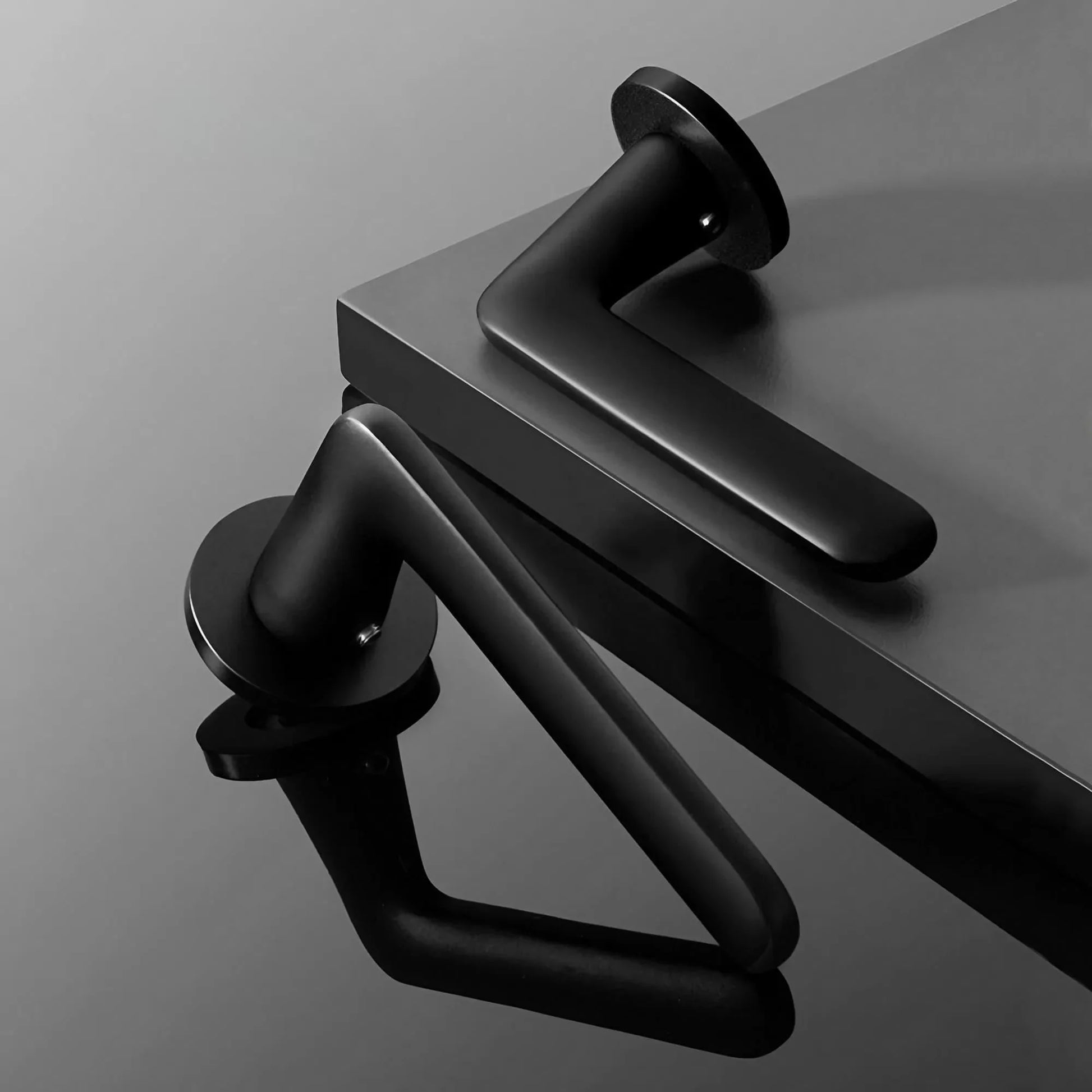 Matte Black Door Lever Handles with Keys - KAHO Hardware