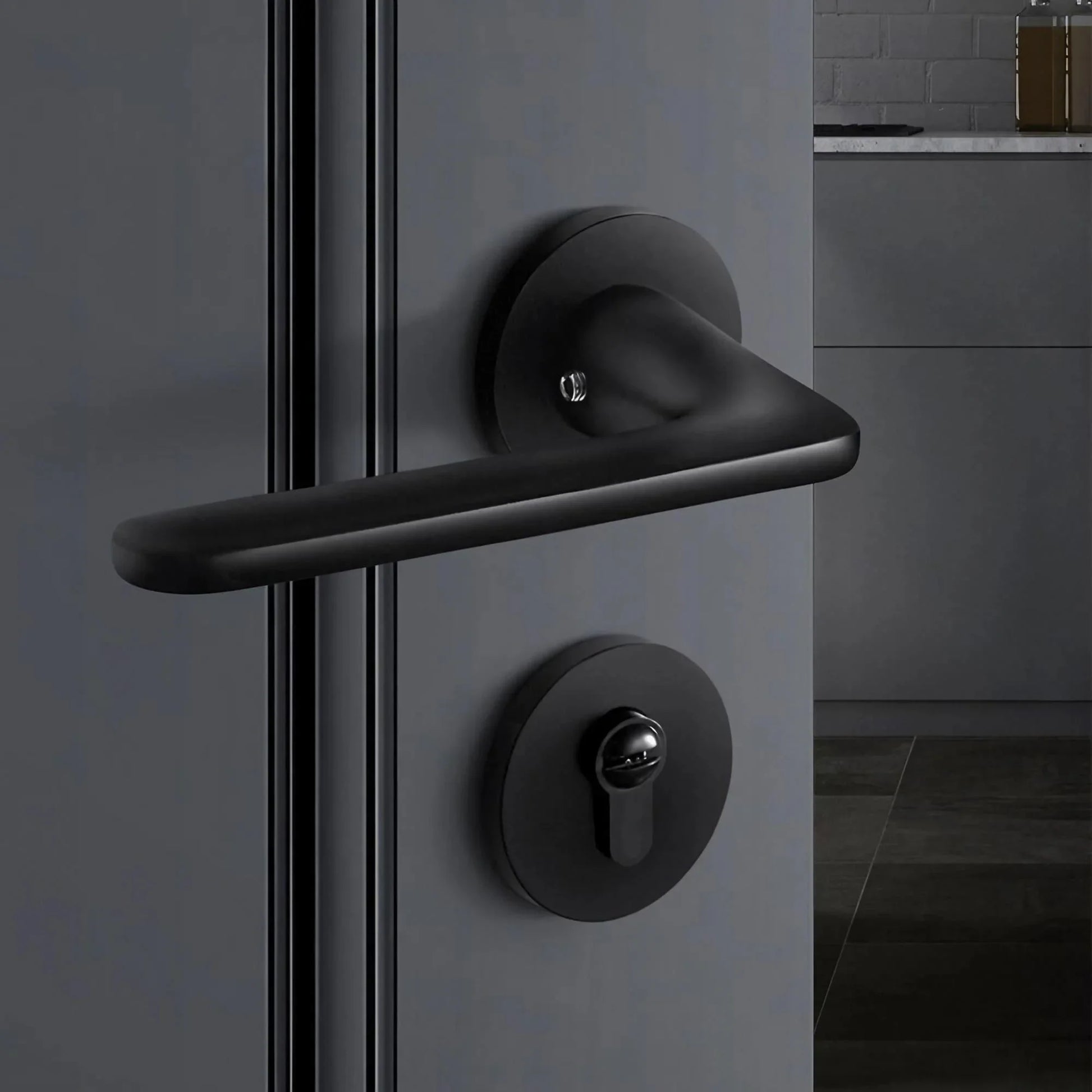 Matte Black Door Lever Handles with Keys - KAHO Hardware