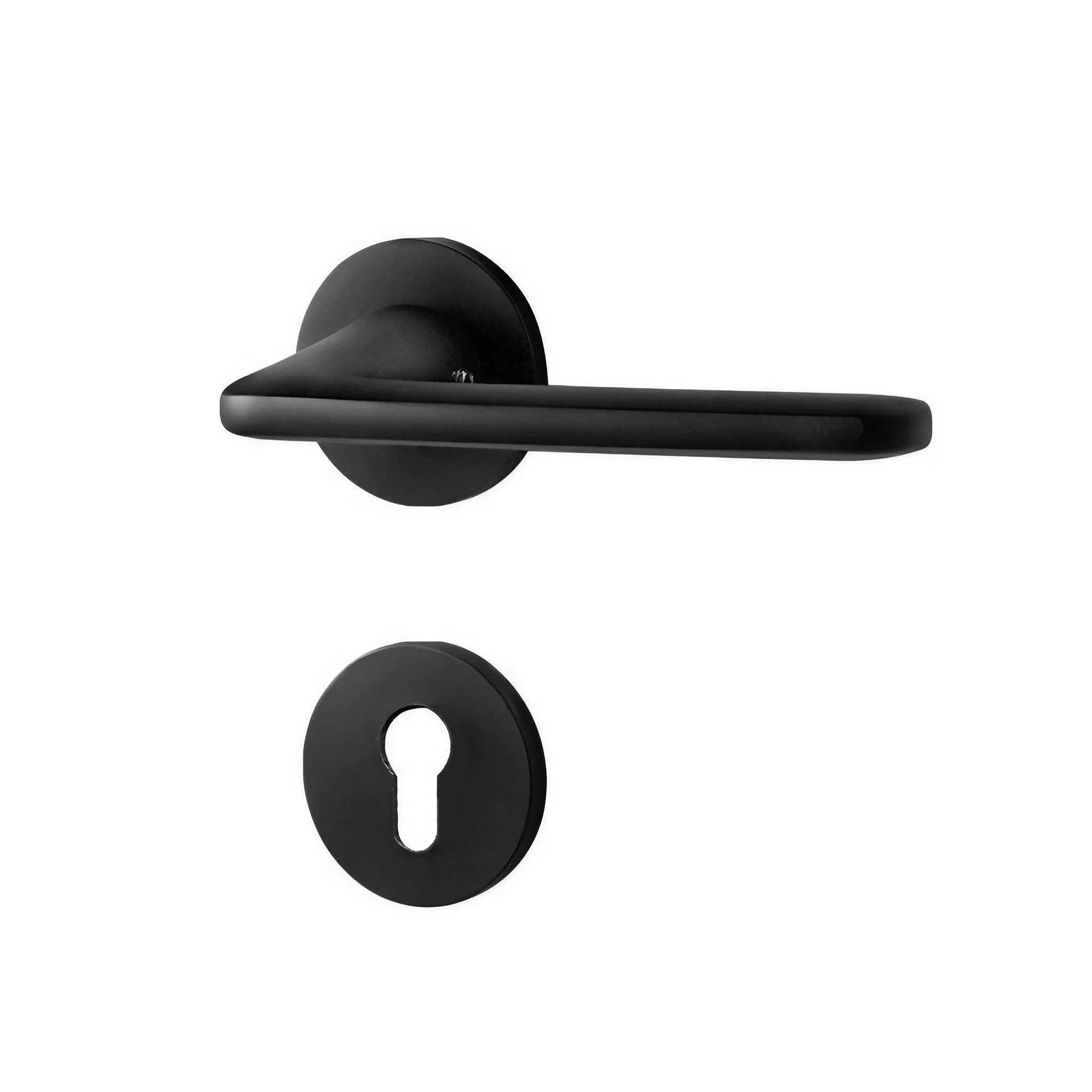 Matte Black Door Lever Handles with Keys - KAHO Hardware