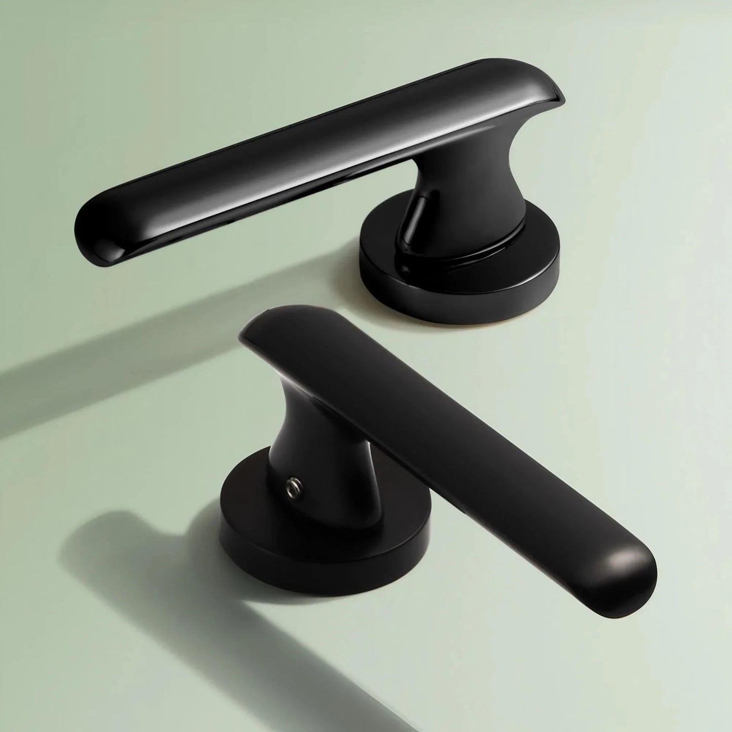 Matte Black Lever Door Handle with Key Lock - KAHO Hardware