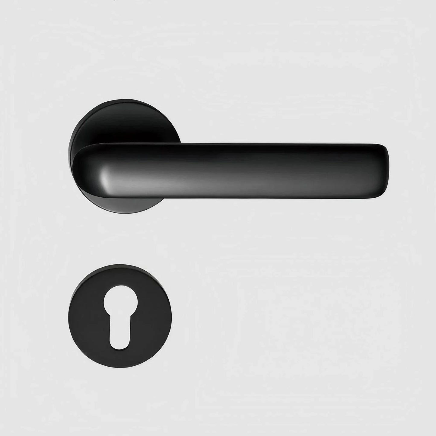 Matte Black Lever Door Handle with Key Lock - KAHO Hardware